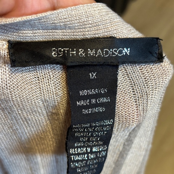 89th & Madison Light Beige Women's Cardigan - Picture 2 of 2